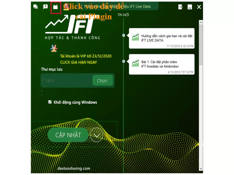 IFT LIVE DATA - Phần mềm cập nhật dữ liệu cho Amibroker 
