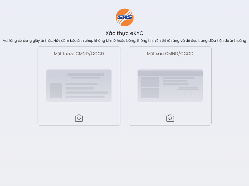 Xác thực eKYC bằng CCCD khi mở tài khoản chứng khoán SHS
