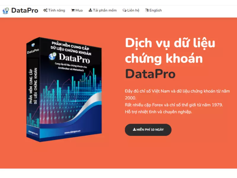 Datapro.vn - Phần mềm cập nhập dữ liệu chứng khoán hàng ngày