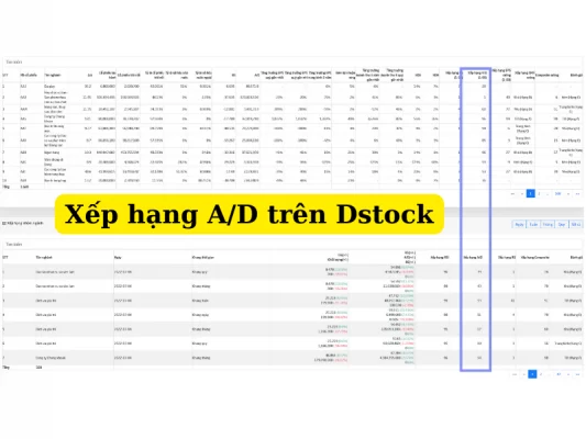 Phần mềm Dstock hỗ trợ Xếp hạng A/D theo IBD Rating và tìm điểm mua bán chính xác cực cao